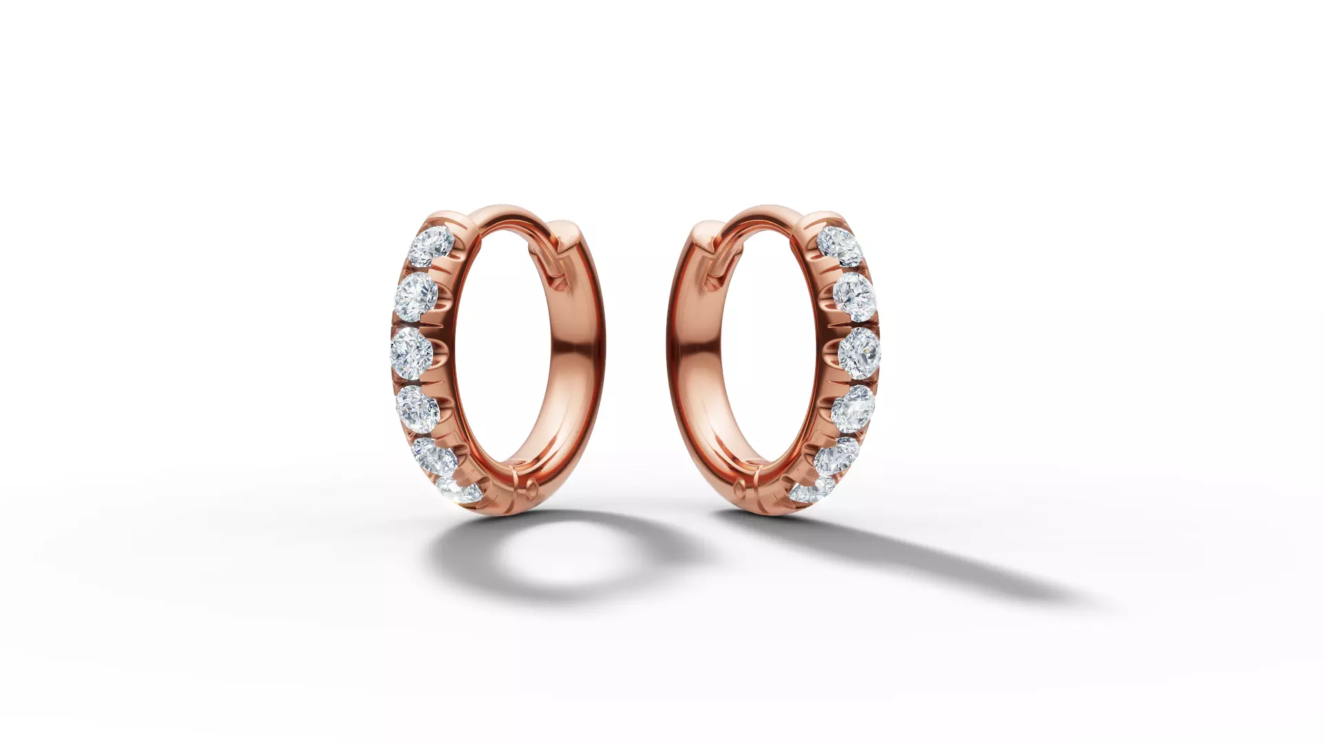 Hoop earrings Diamond Earrings 13mm size 3d model 3D print model_16