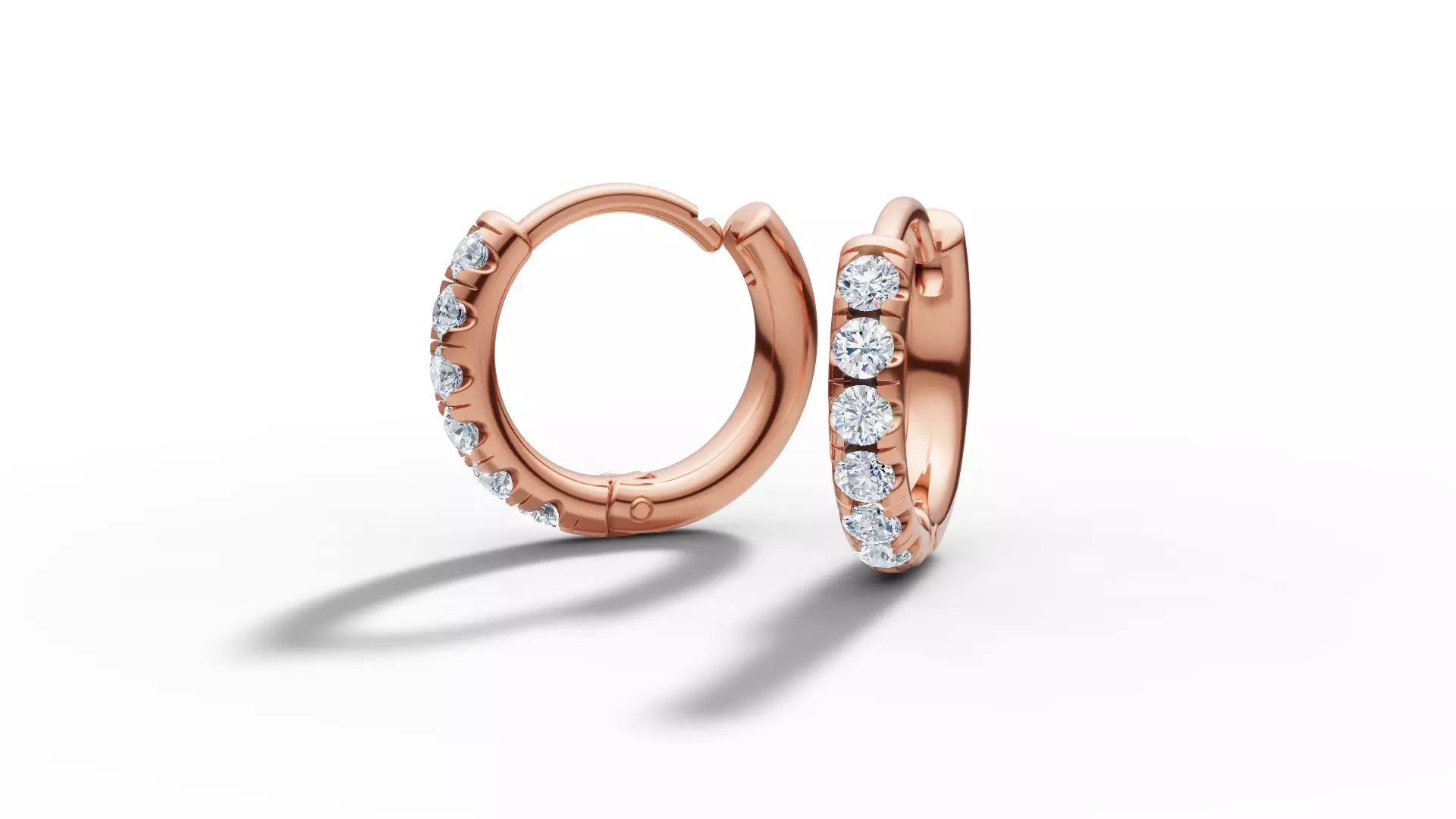 Hoop earrings Diamond Earrings 13mm size 3d model 3D print model_28