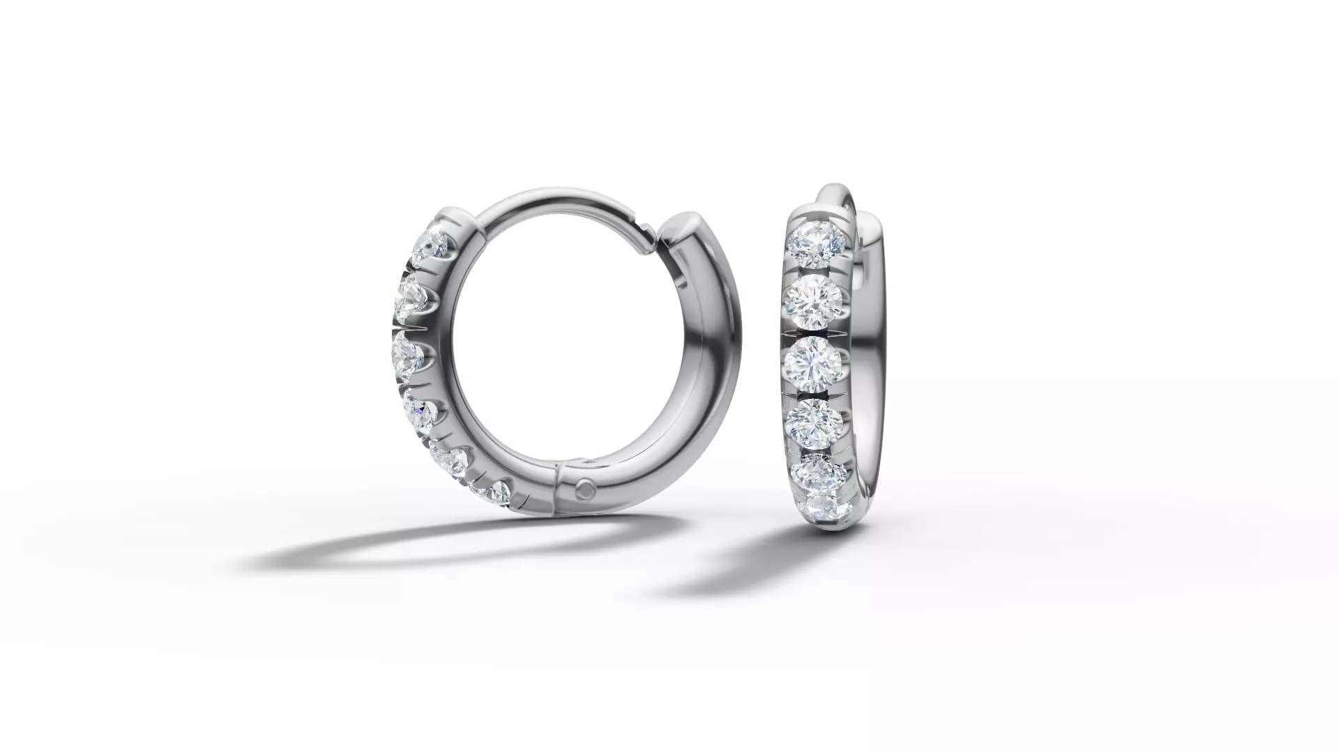 Hoop earrings Diamond Earrings 13mm size 3d model 3D print model_39