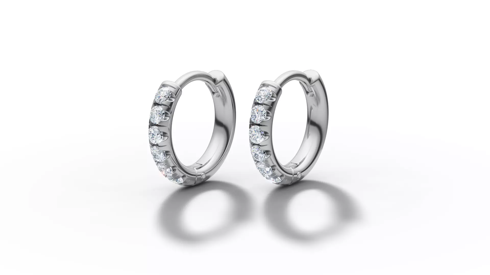 Hoop earrings Diamond Earrings 13mm size 3d model 3D print model_15