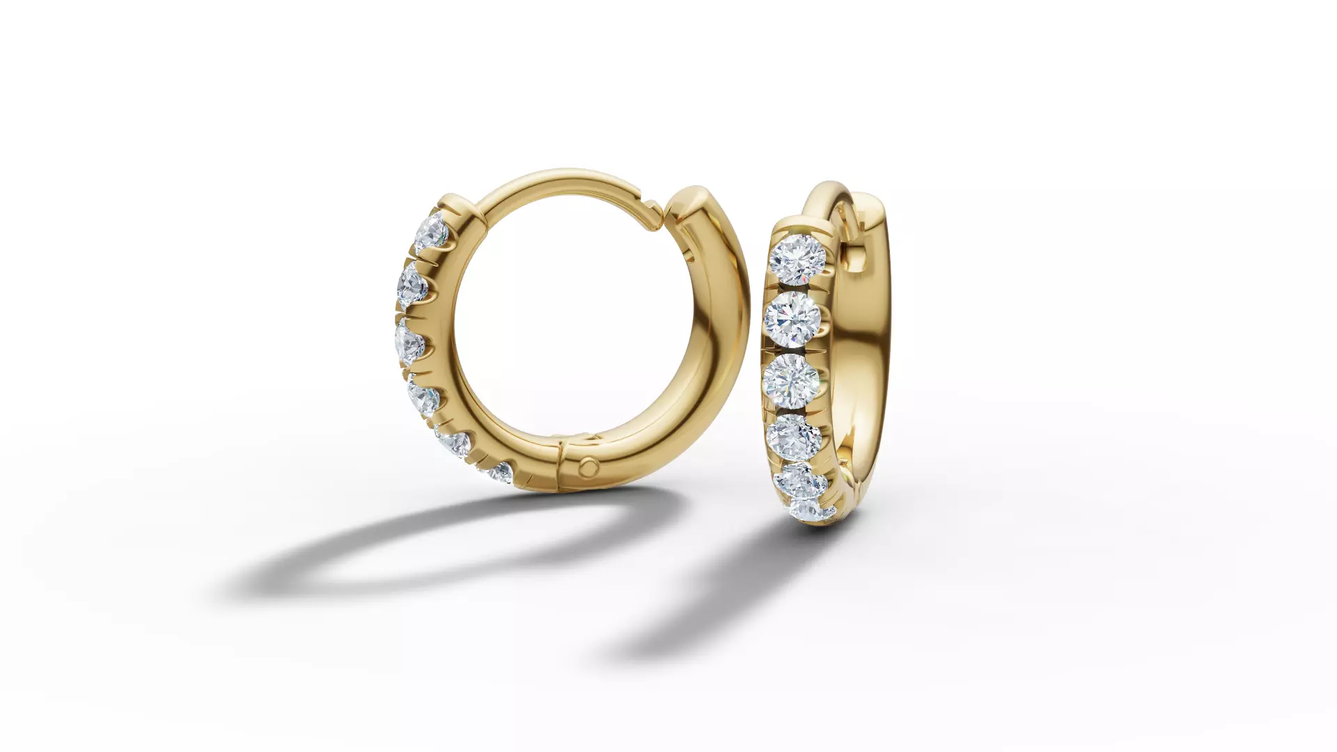 Hoop earrings Diamond Earrings 13mm size 3d model 3D print model_29