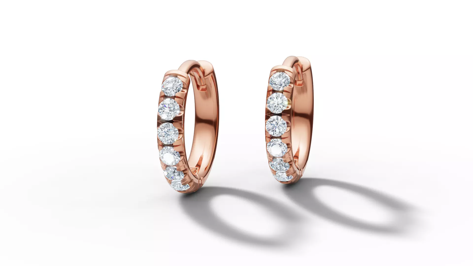 Hoop earrings Diamond Earrings 13mm size 3d model 3D print model_5