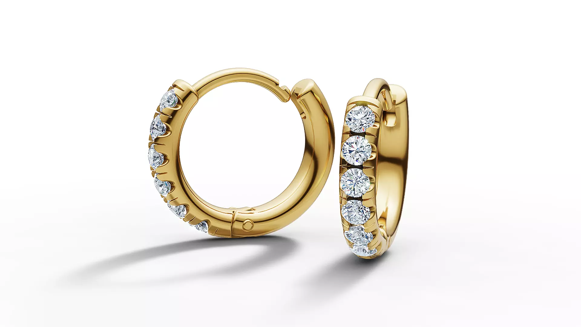 Hoop earrings Diamond Earrings 13mm size 3d model 3D print model_0