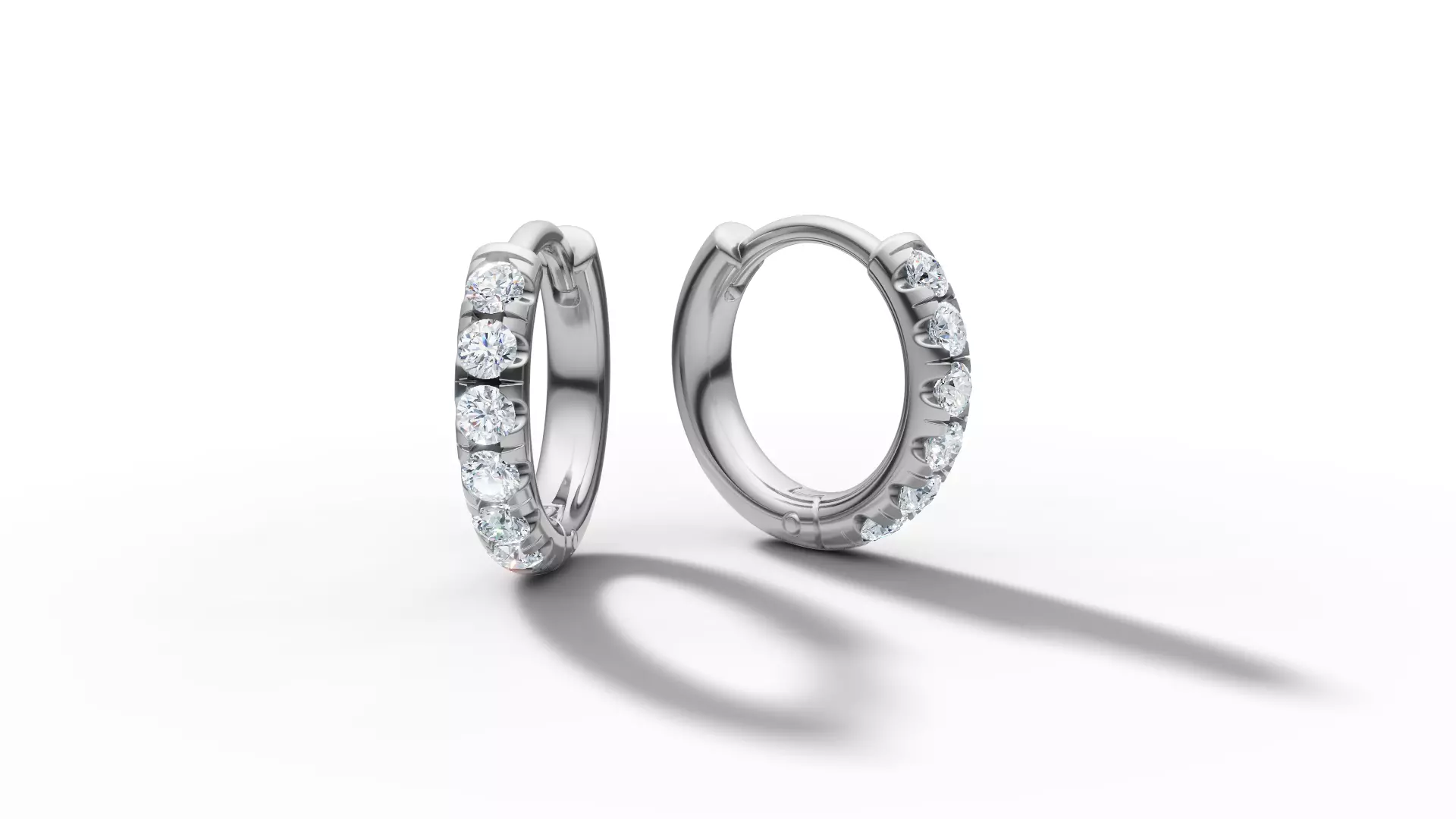 Hoop earrings Diamond Earrings 13mm size 3d model 3D print model_24