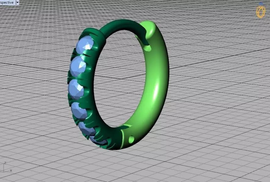 Hoop earrings Diamond Earrings 13mm size 3d model 3D print model_41