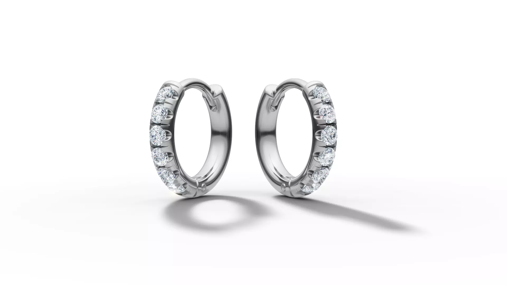 Hoop earrings Diamond Earrings 13mm size 3d model 3D print model_18