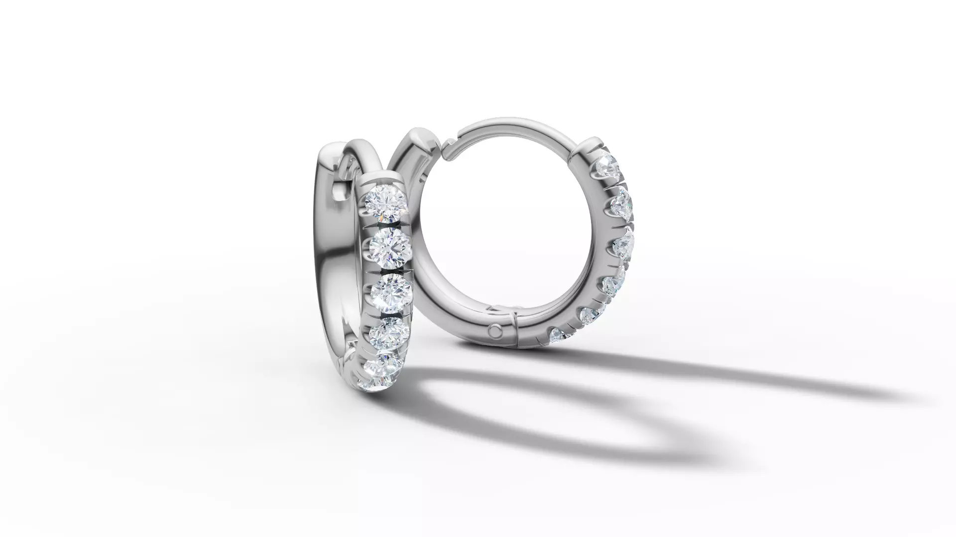 Hoop earrings Diamond Earrings 13mm size 3d model 3D print model_36