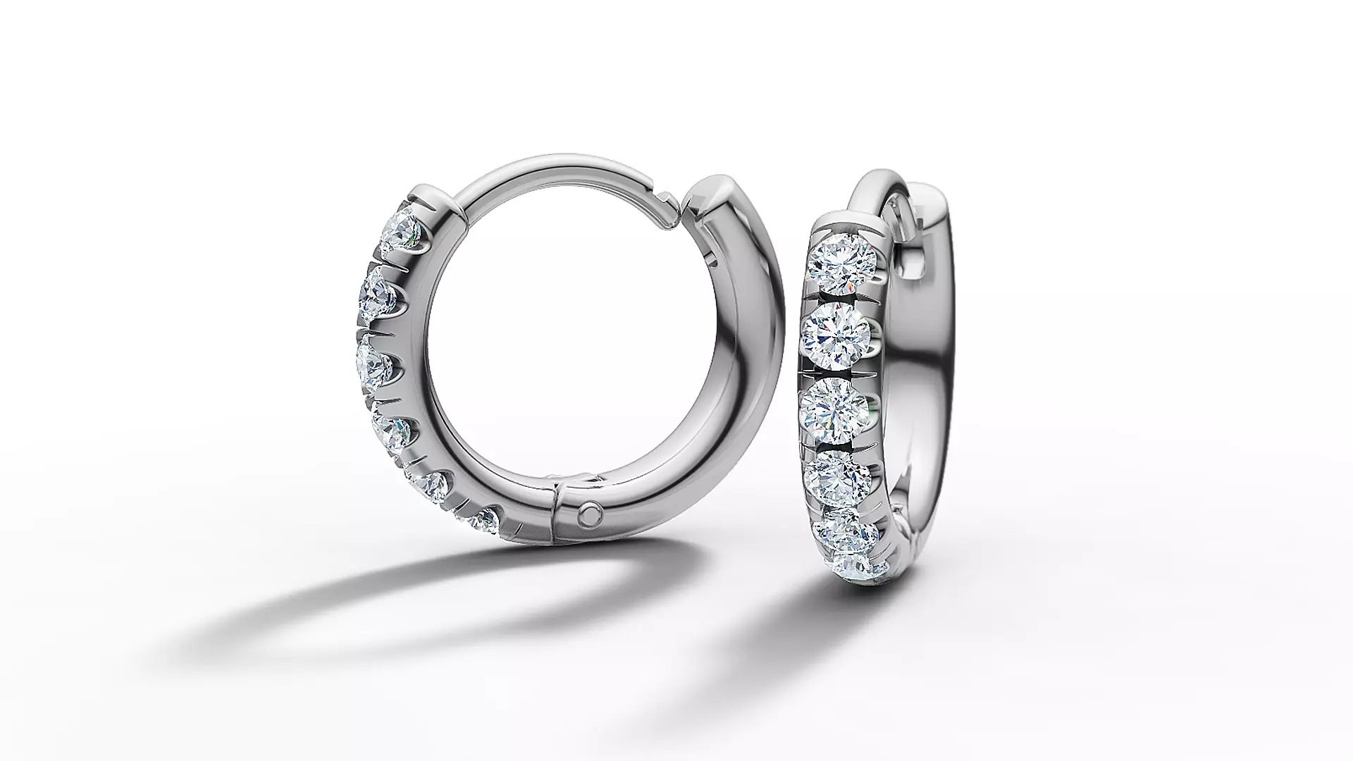 Hoop earrings Diamond Earrings 13mm size 3d model 3D print model_1