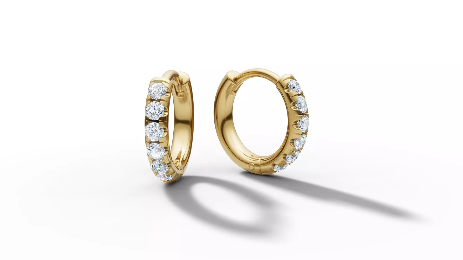 Hoop earrings Diamond Earrings 13mm size 3d model 3D print model_23