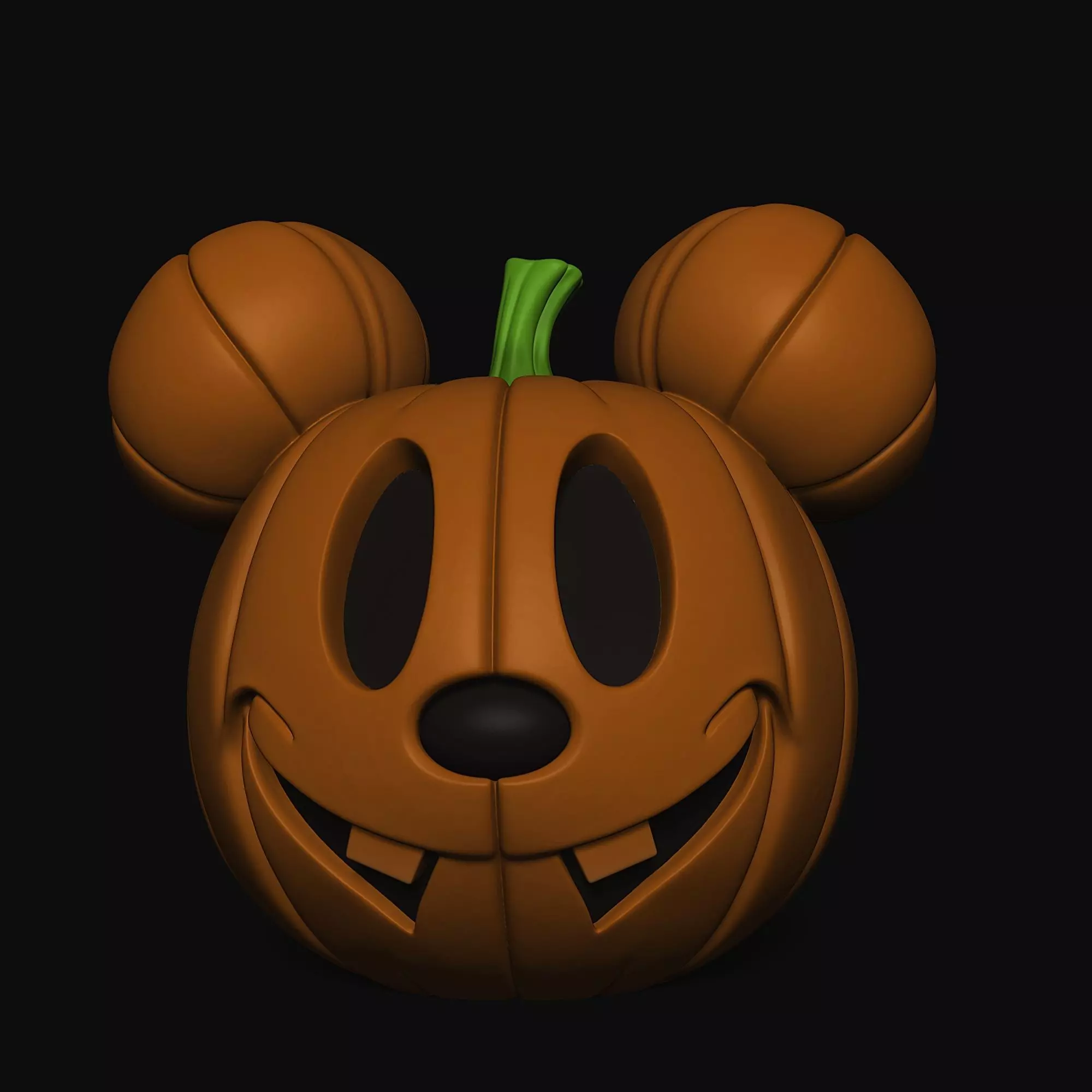 Mickey Halloween Pumpkin Duo Decor and Carved Versions Free 3D print model_6