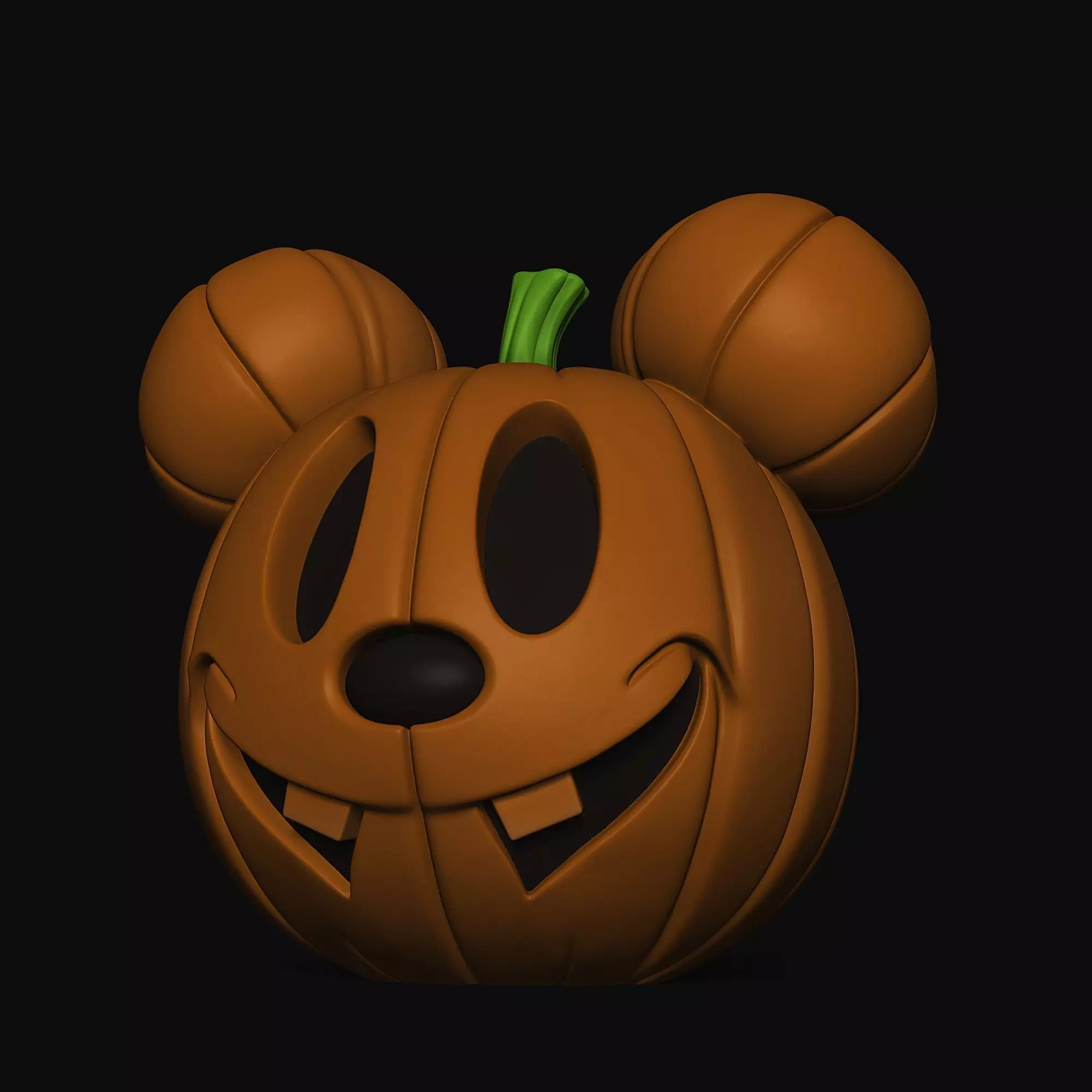 Mickey Halloween Pumpkin Duo Decor and Carved Versions Free 3D print model_7