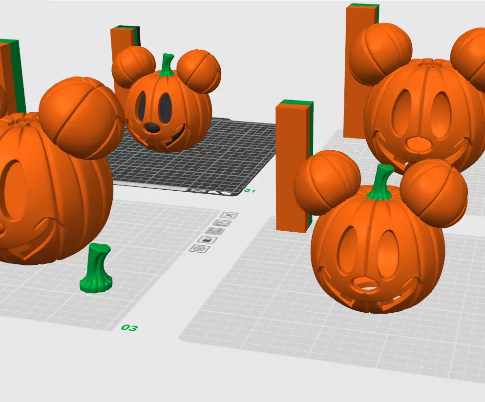 Mickey Halloween Pumpkin Duo Decor and Carved Versions Free 3D print model_2