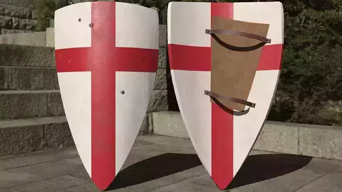 Crusader Shield Low-poly 3D model