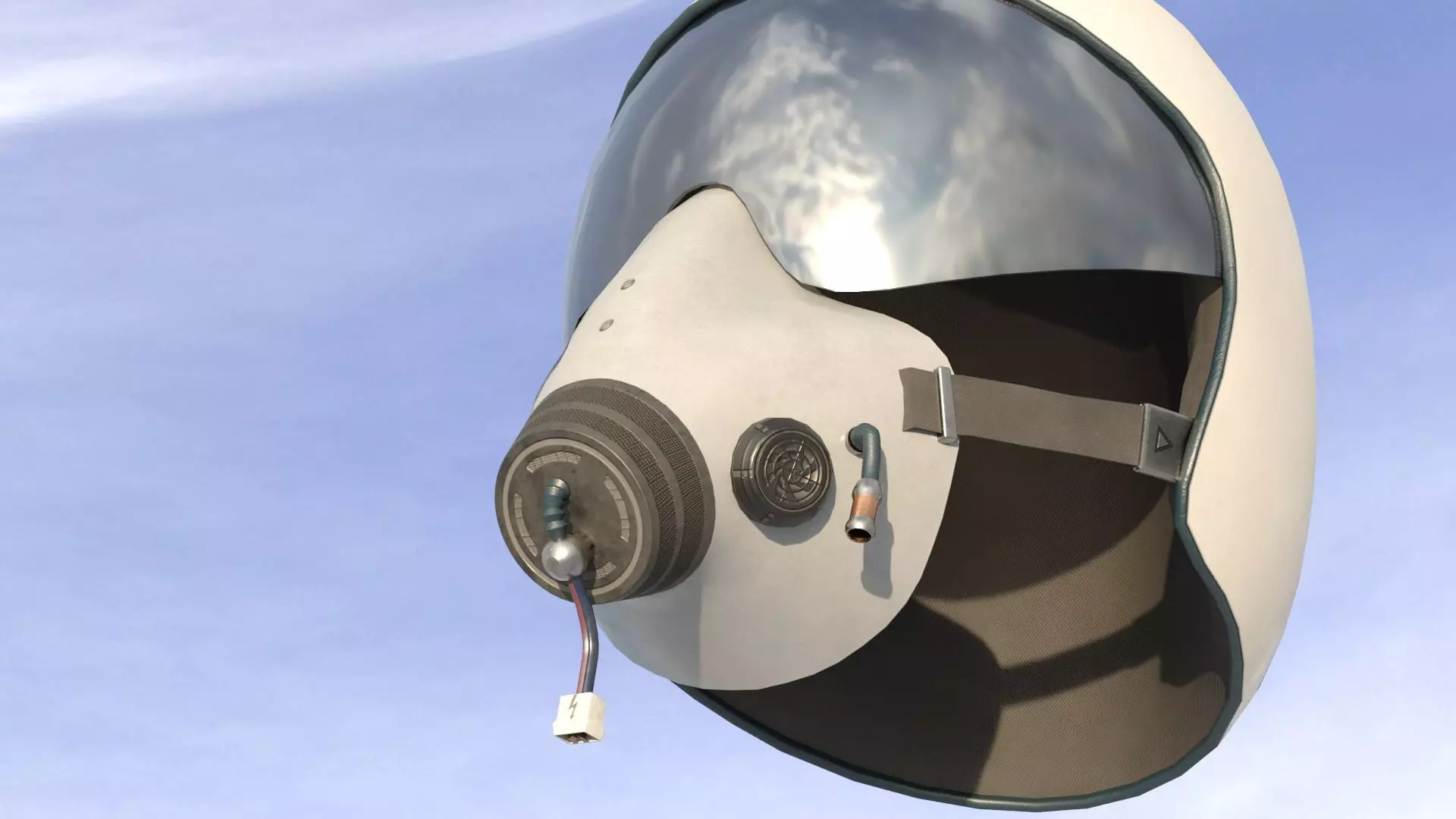 Flight Helmet Low-poly 3D model_11