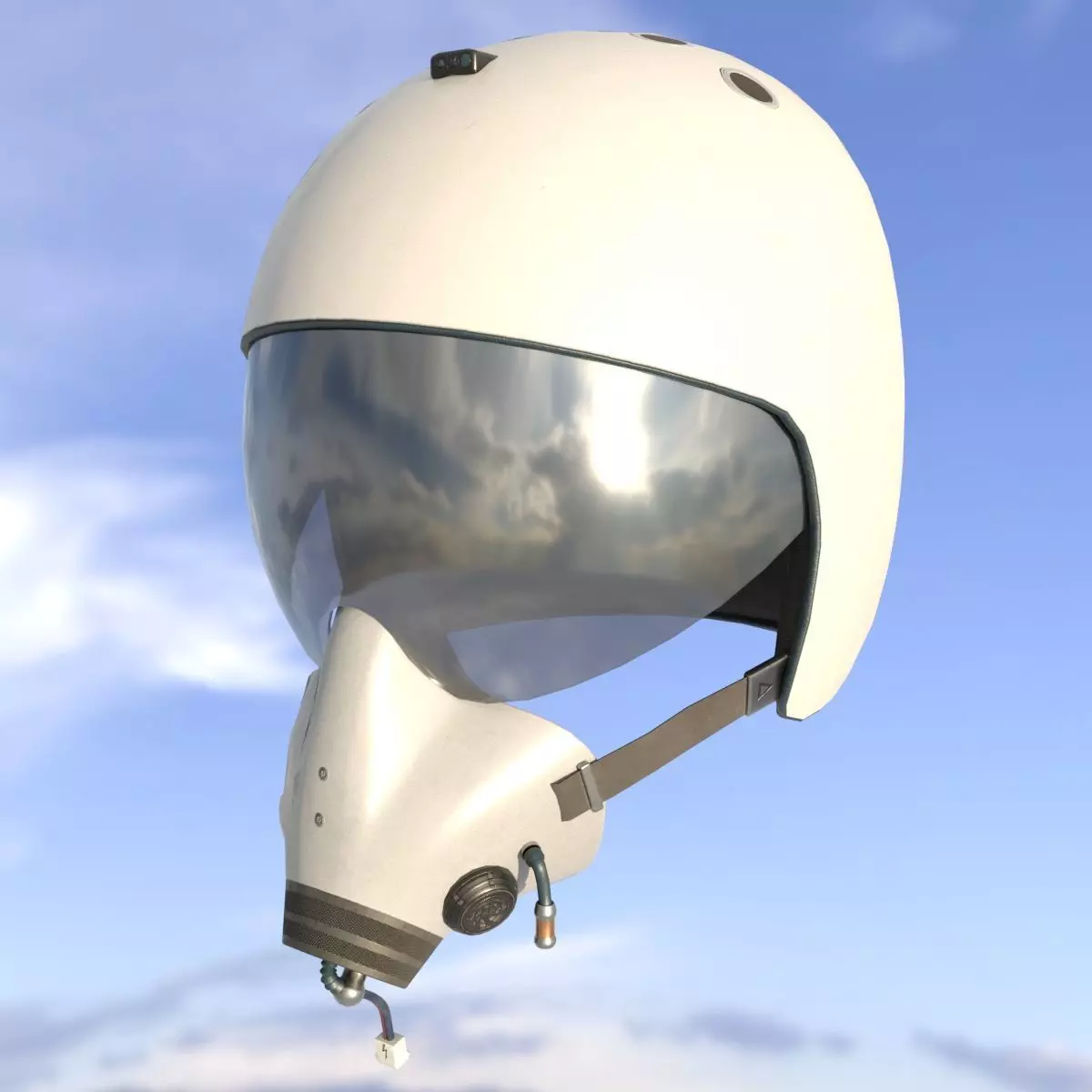 Flight Helmet Low-poly 3D model_2