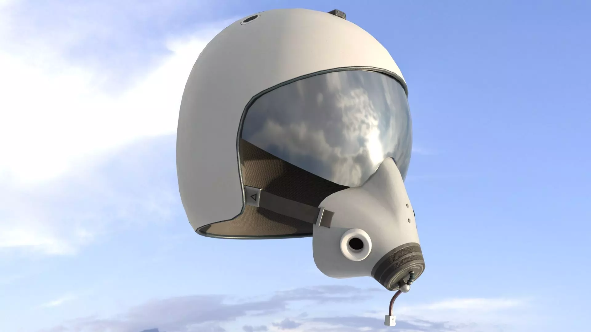 Flight Helmet Low-poly 3D model_9