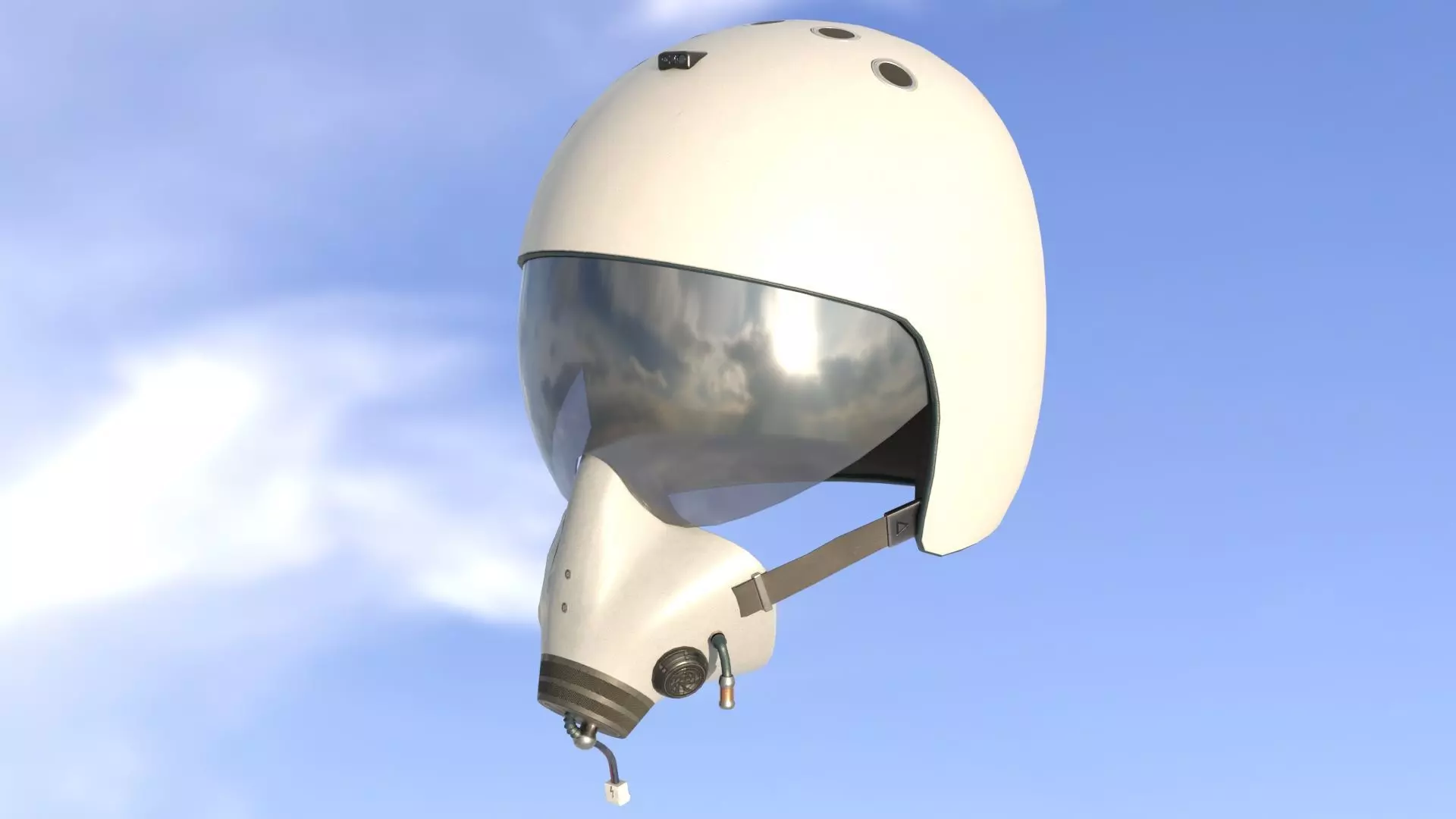 Flight Helmet Low-poly 3D model_0