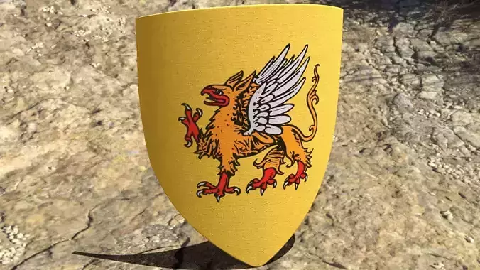 Medieval Heater Shield Low-poly 3D model