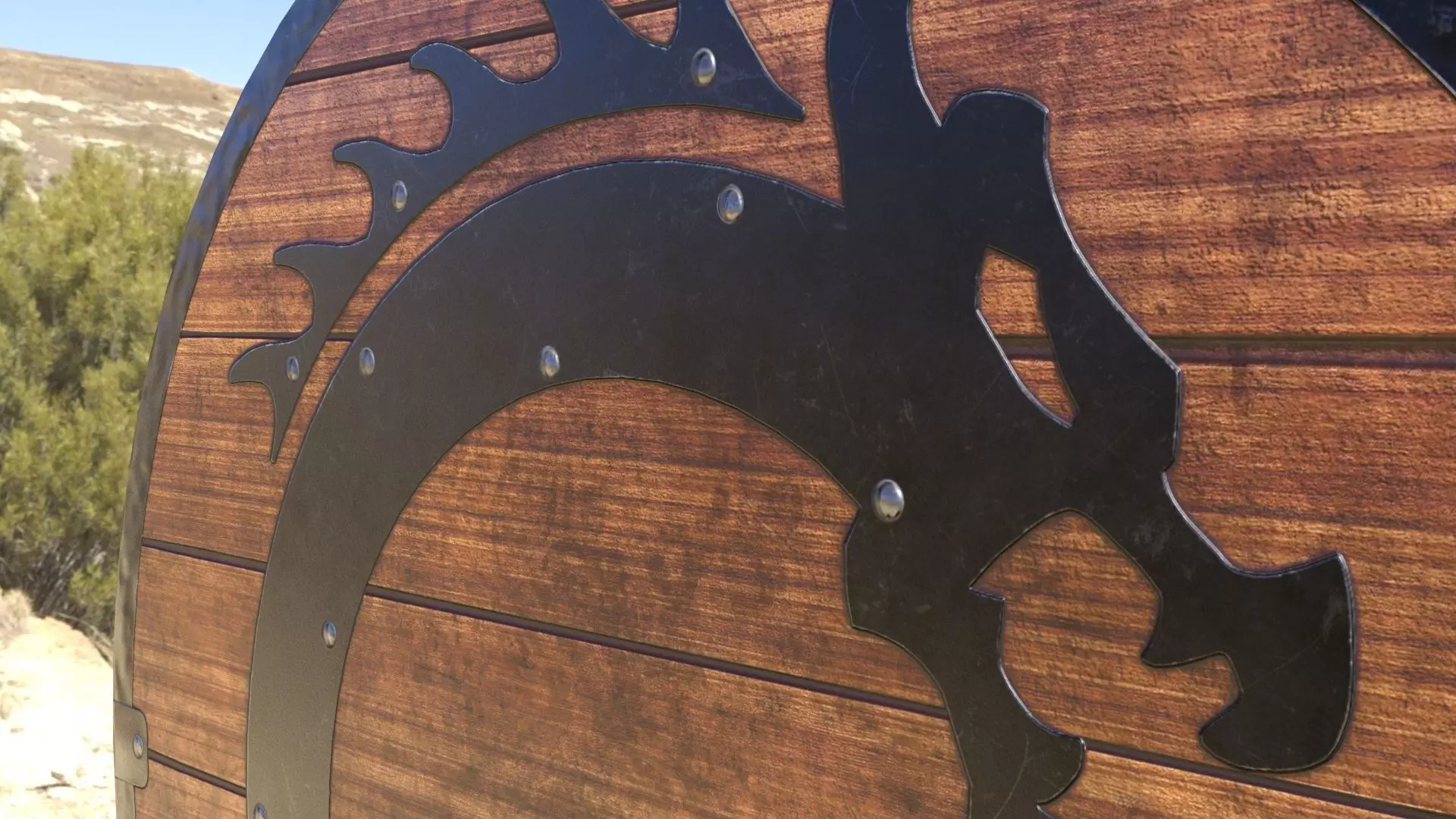 Viking Serpent Shield Low-poly 3D model_4