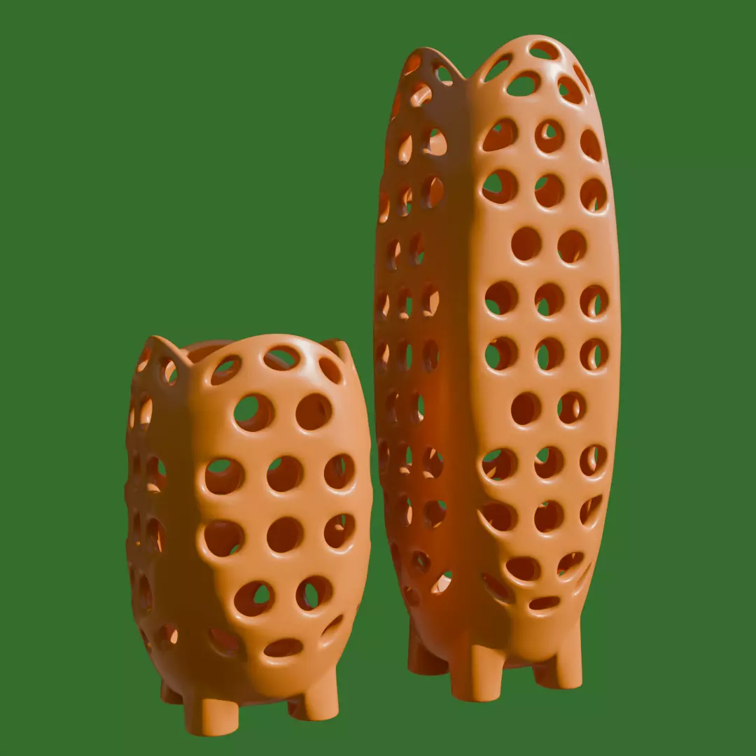 decorative vase and glass 3D print model