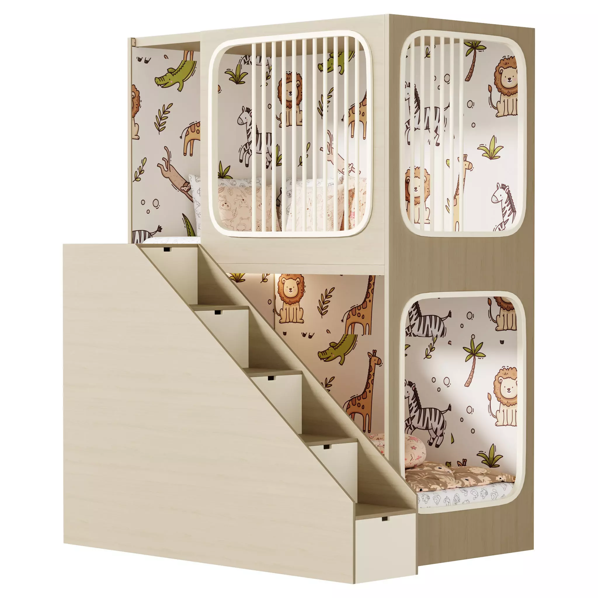 Bunk bed for kids 5 3D model_0