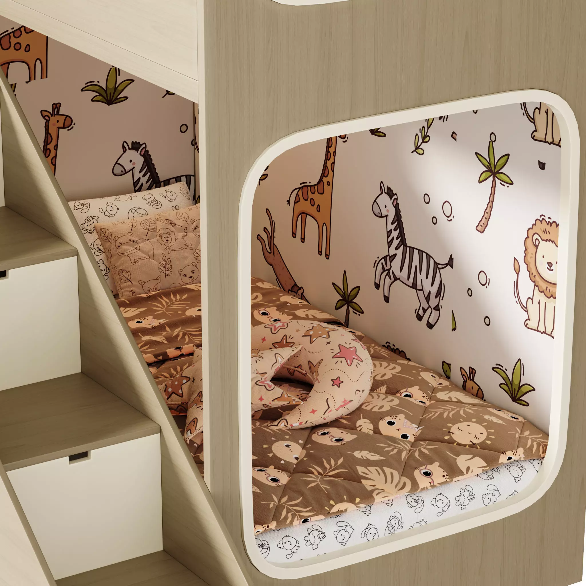 Bunk bed for kids 5 3D model_1