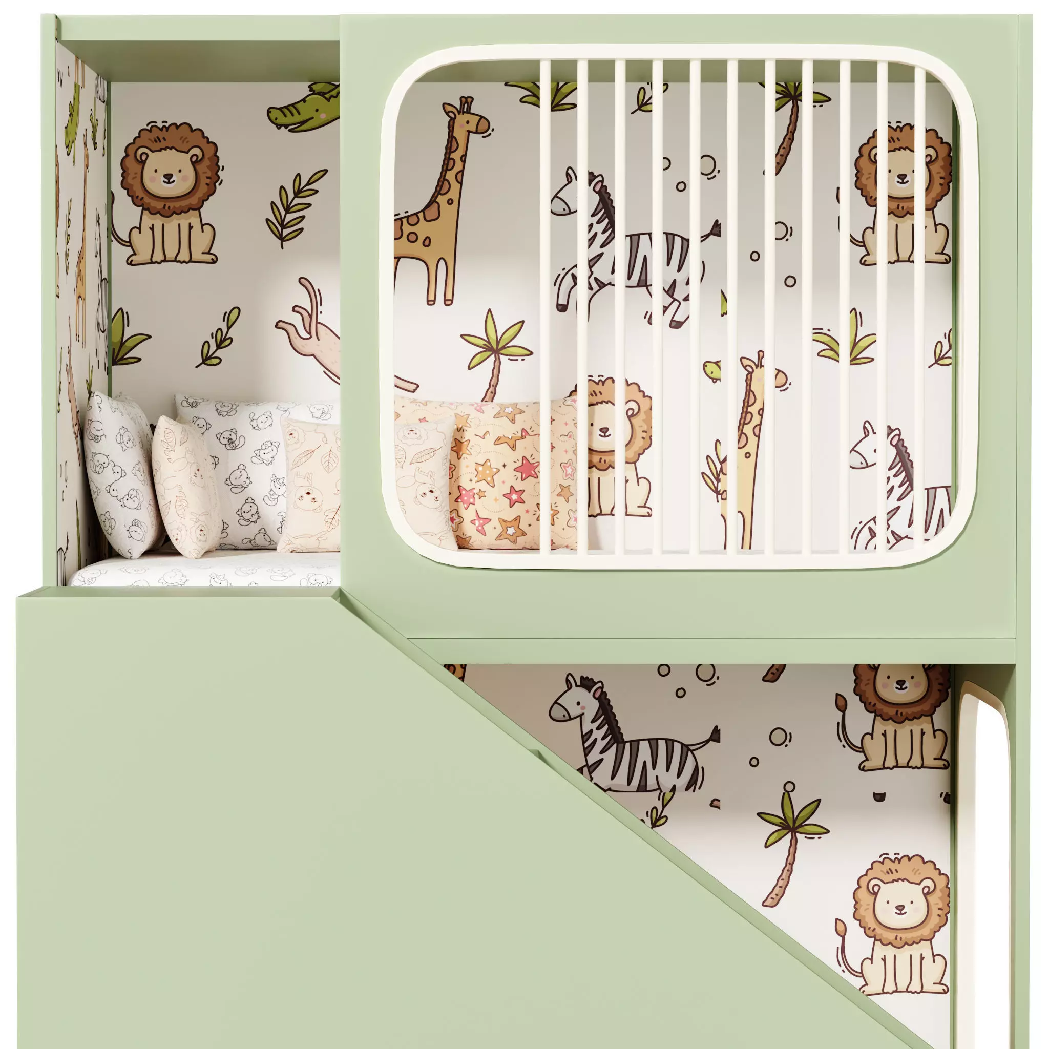 Bunk bed for kids 5 3D model_4