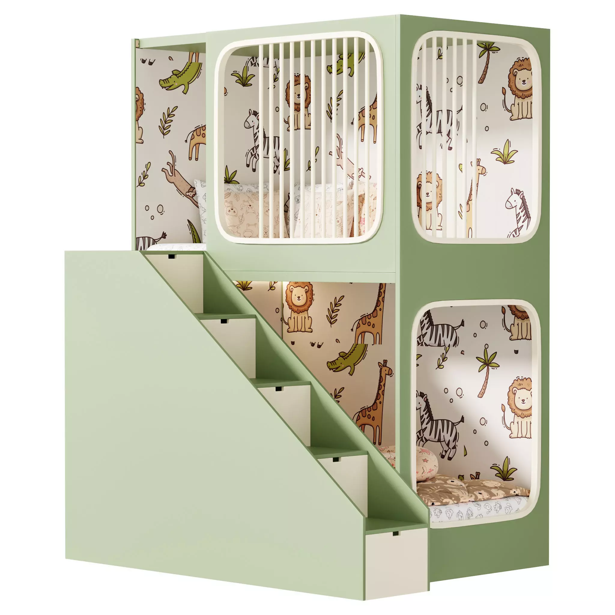 Bunk bed for kids 5 3D model_2