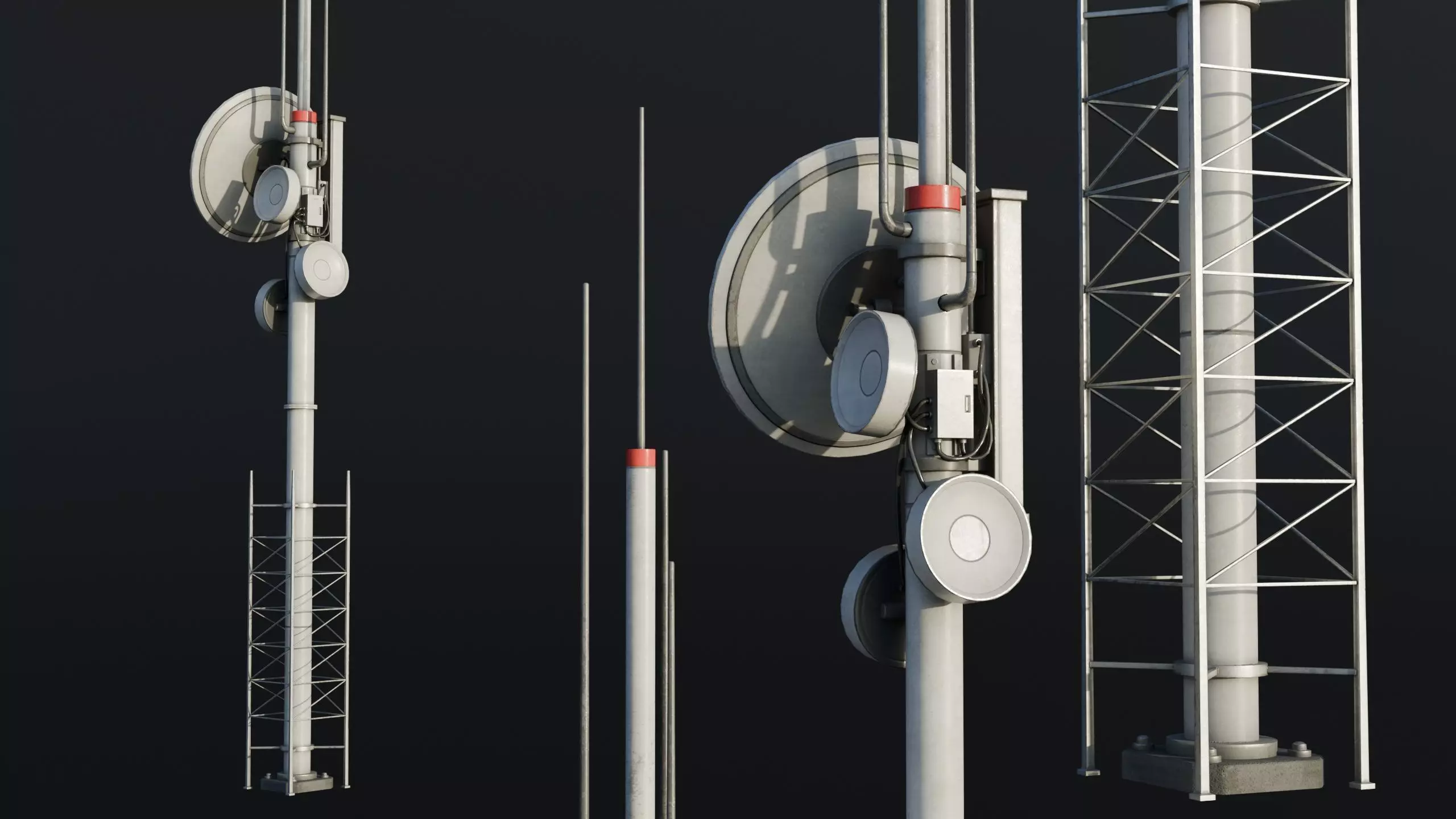 Antenna Large Industrial - Parabolic Roof Unit - Type B Low-poly 3D model