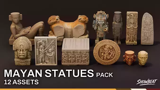 Mayan Civilization Statues Pack