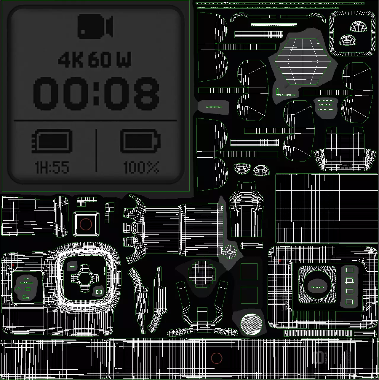 GoPro Hero 8 Black Low-poly 3D model_16