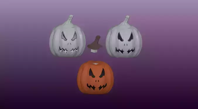 Jack-o Lantern pumpkin set halloween