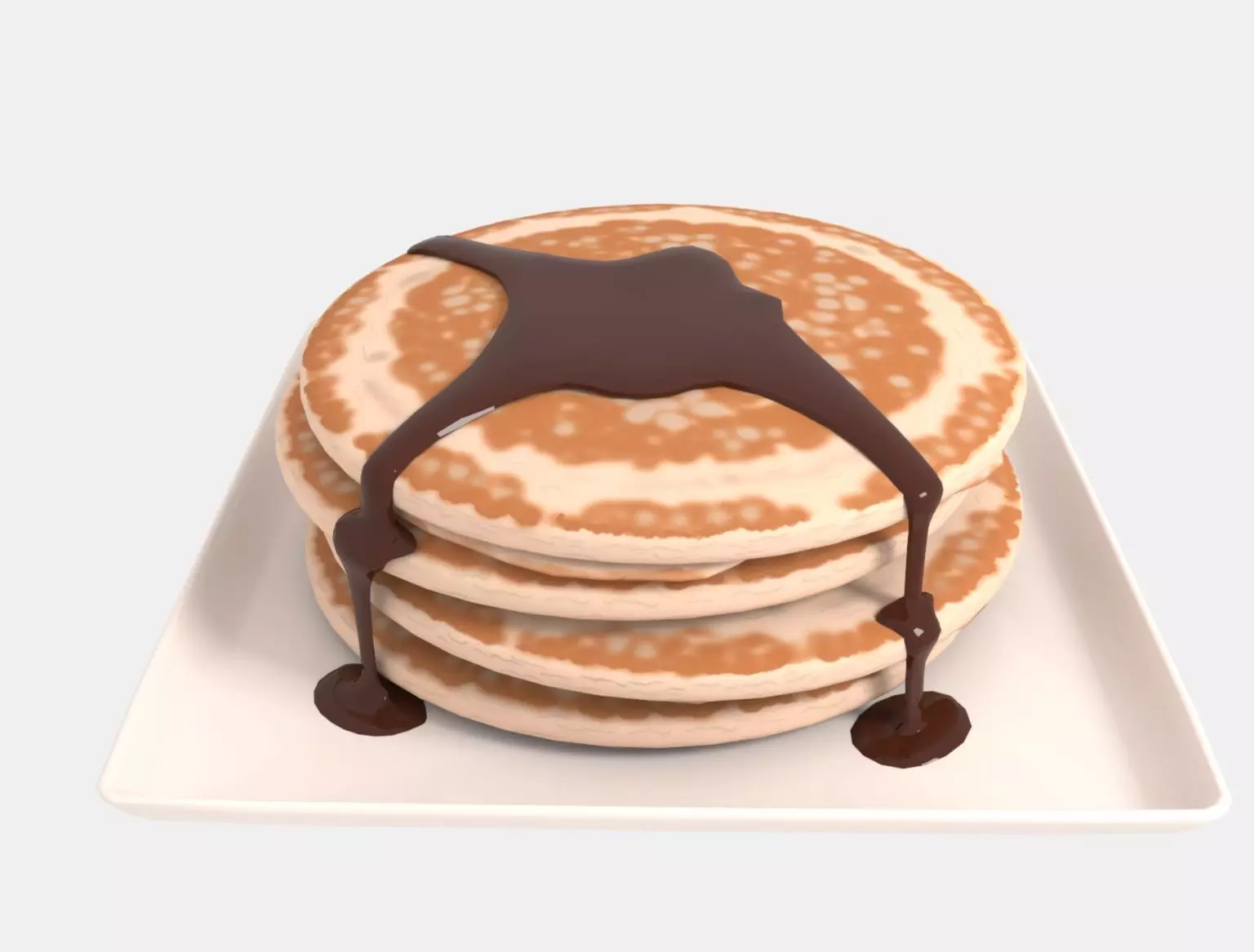 Chocolate Pancake Model 3D model
