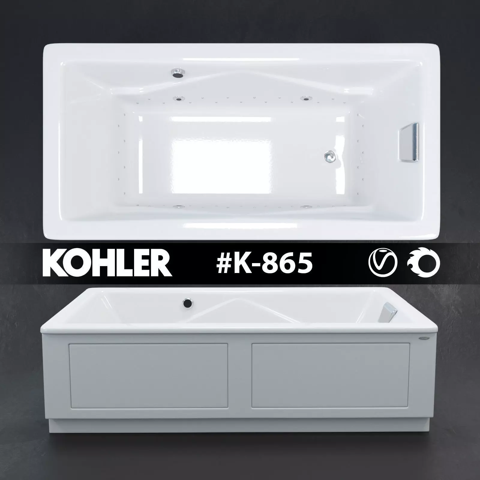 Kohler Bath K-865 3D model_0