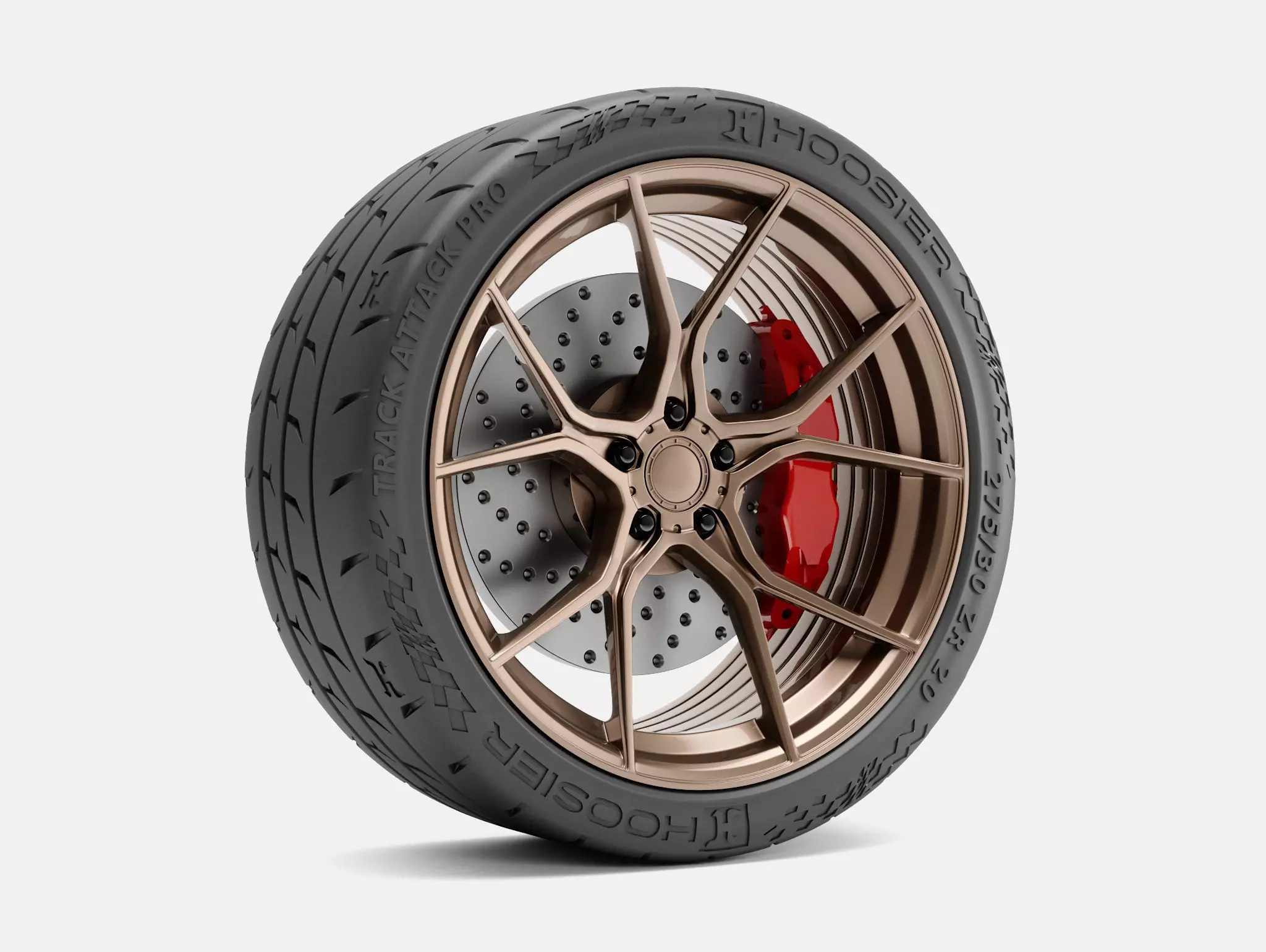 20x10 Stance SF07 Wheel Hoosier Track Attack Pro Tire 3D print model_0