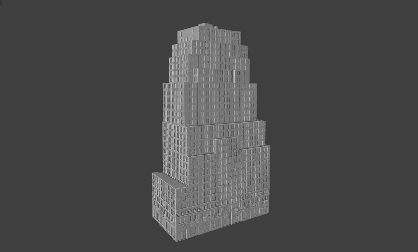 111 John Street NYC Art Deco Skyscraper High Detail  3D print model_3