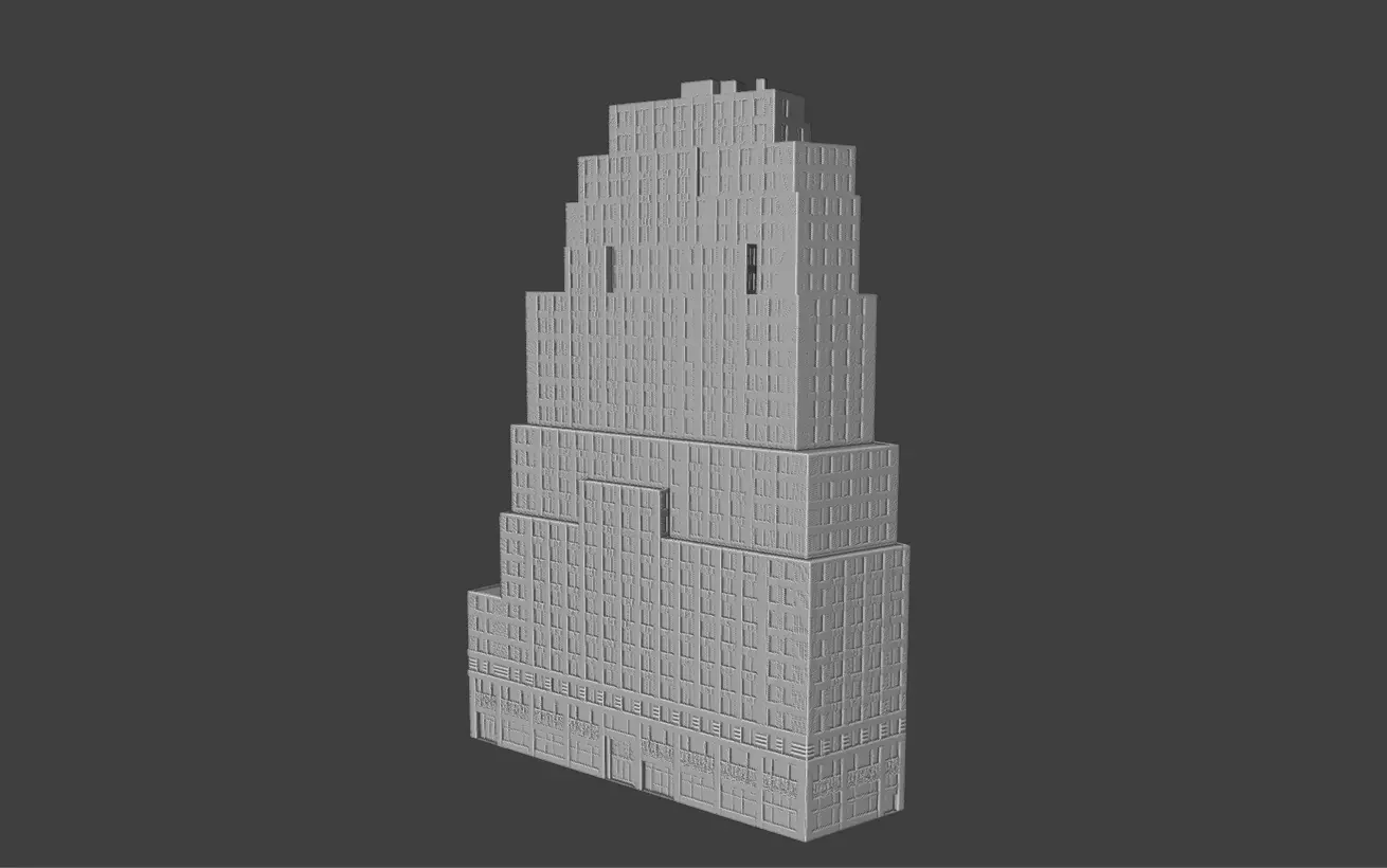 111 John Street NYC Art Deco Skyscraper High Detail  3D print model_4