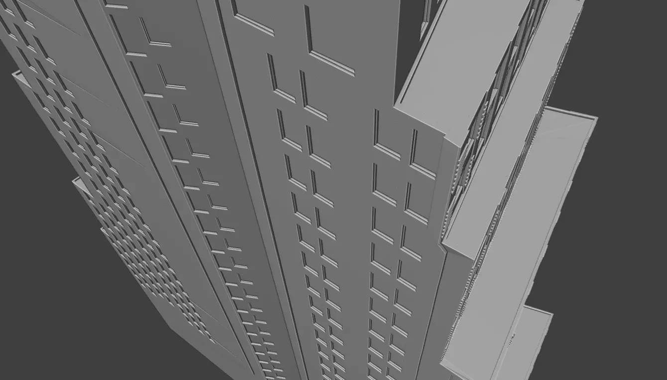 111 John Street NYC Art Deco Skyscraper High Detail  3D print model_24