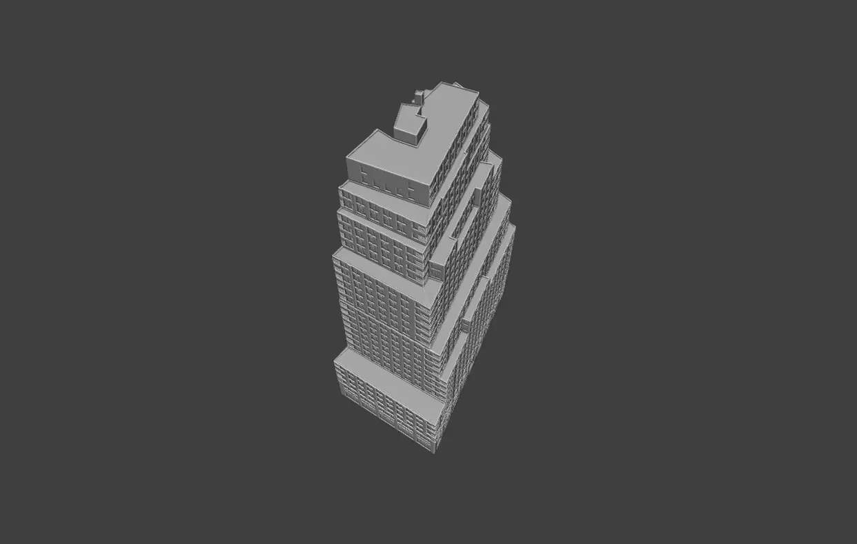 111 John Street NYC Art Deco Skyscraper High Detail  3D print model_8