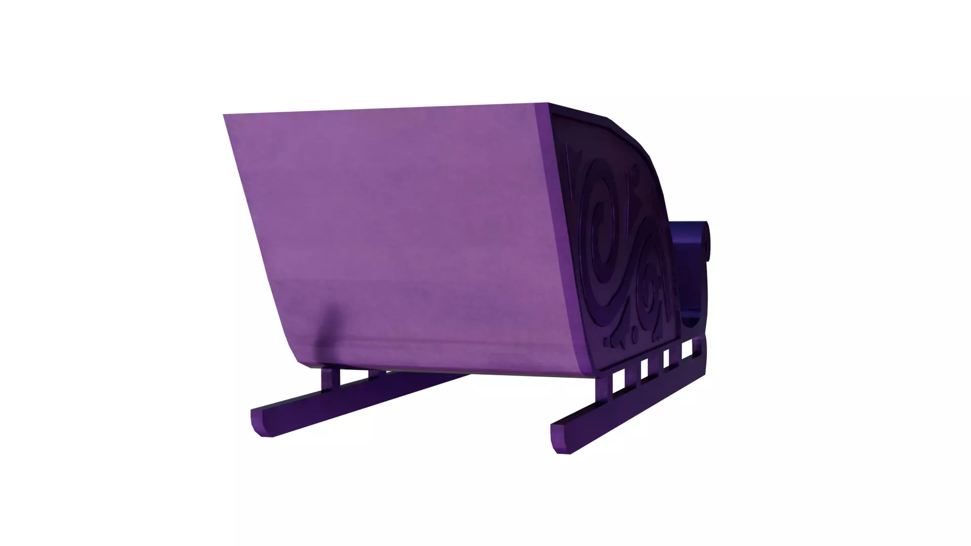 Low Poly Santa Sleigh 1964 Rudolph the Red Nose Reindeer Low-poly 3D model_4