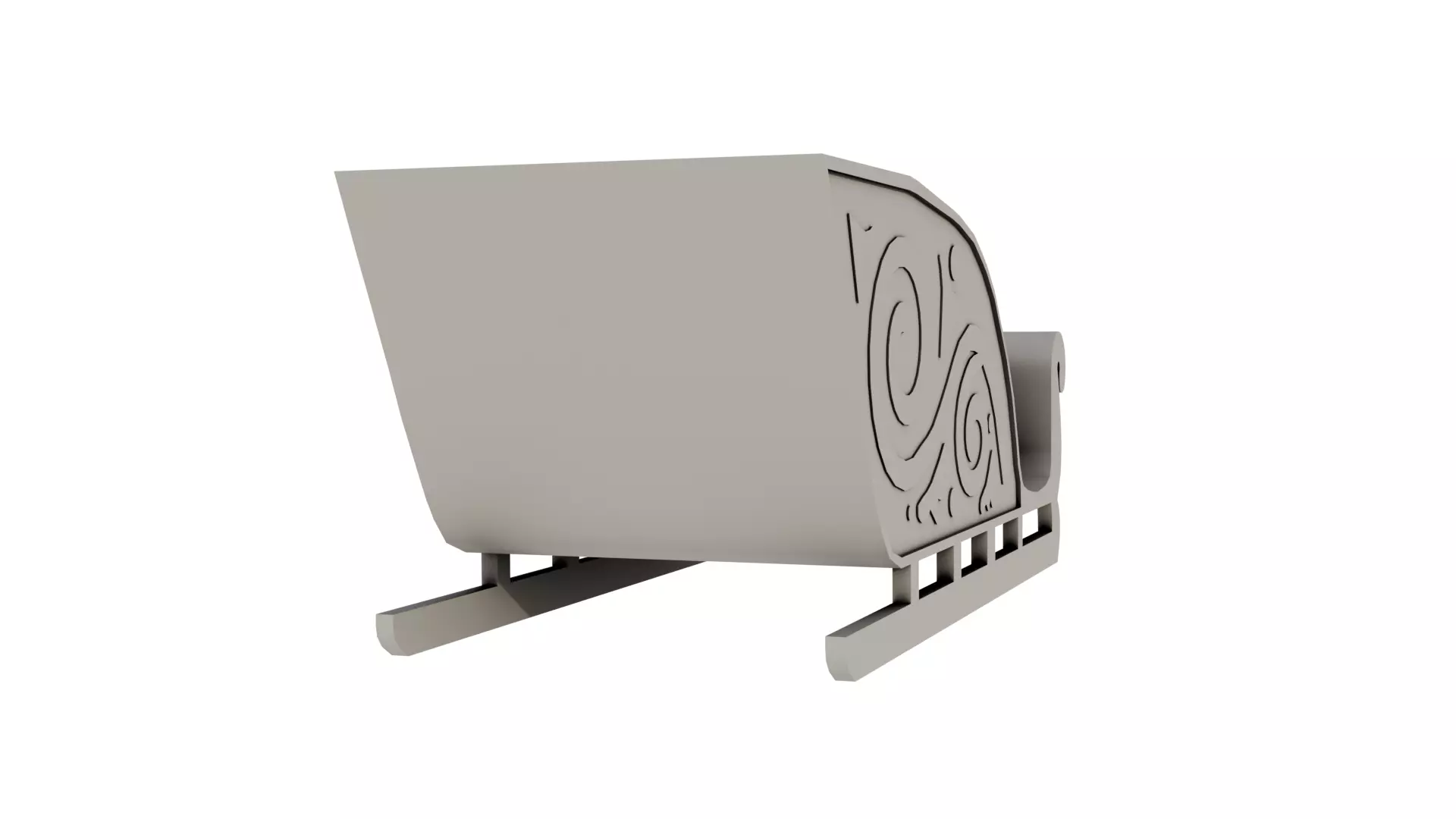 Low Poly Santa Sleigh 1964 Rudolph the Red Nose Reindeer Low-poly 3D model_6