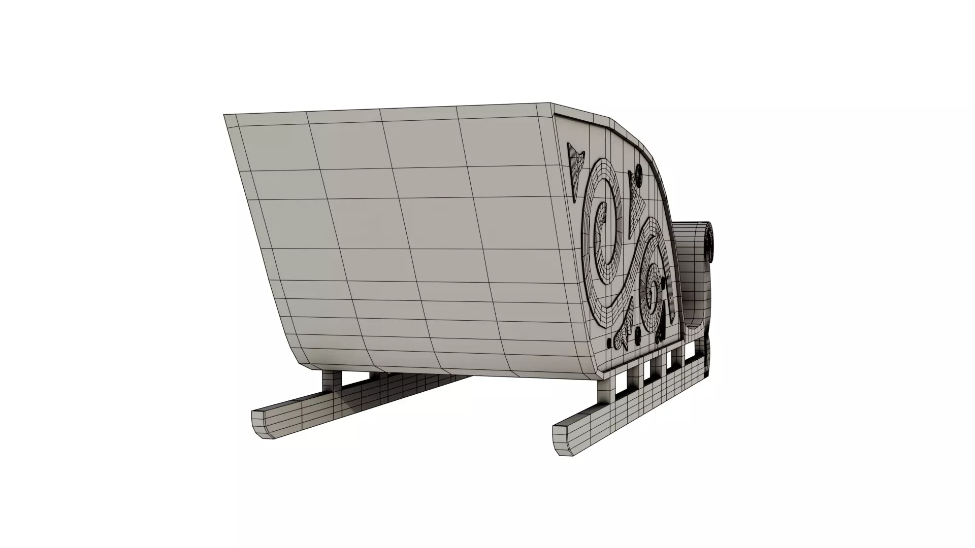 Low Poly Santa Sleigh 1964 Rudolph the Red Nose Reindeer Low-poly 3D model_7