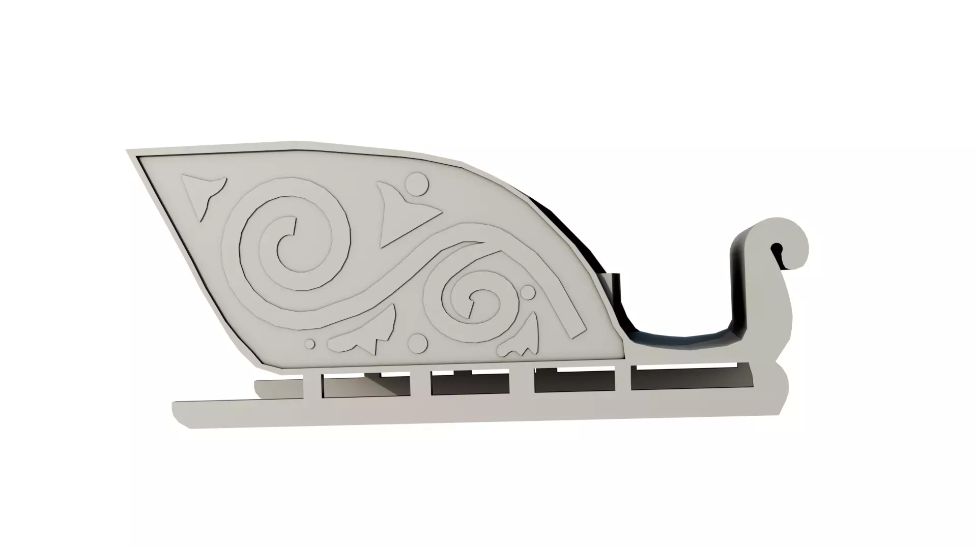 Low Poly Santa Sleigh 1964 Rudolph the Red Nose Reindeer Low-poly 3D model_10