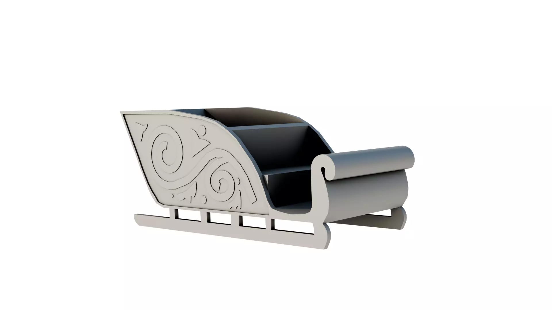 Low Poly Santa Sleigh 1964 Rudolph the Red Nose Reindeer Low-poly 3D model_2