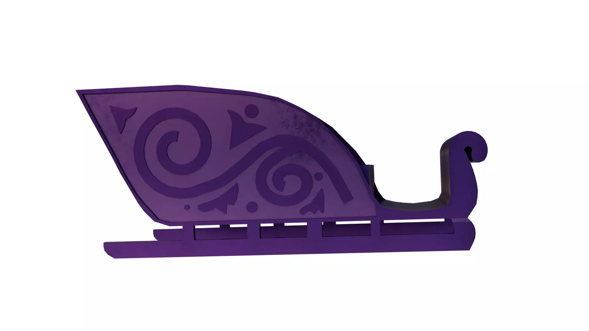 Low Poly Santa Sleigh 1964 Rudolph the Red Nose Reindeer Low-poly 3D model_8