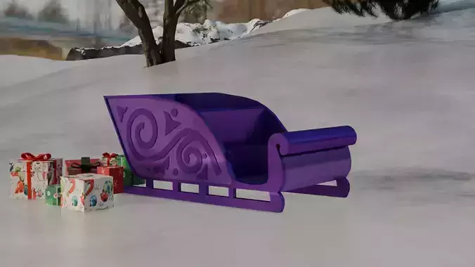 Low Poly Santa Sleigh 1964 Rudolph the Red Nose Reindeer