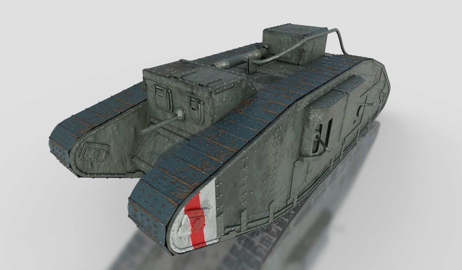 Mark V British Heavy Tank WW1 3D model_1