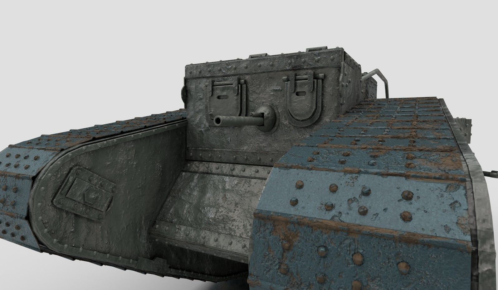 Mark V British Heavy Tank WW1 3D model_6