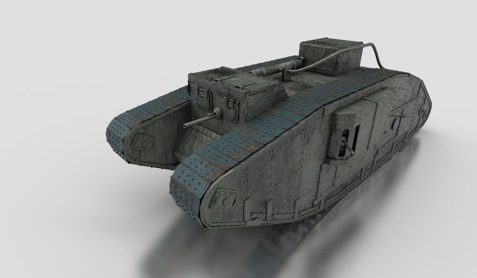 Mark V British Heavy Tank WW1 3D model_5