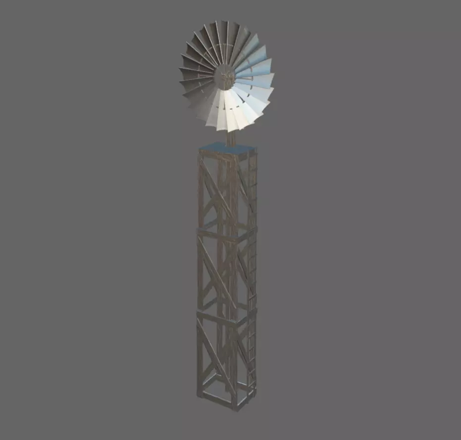 Windmill Low-poly 3D model_12